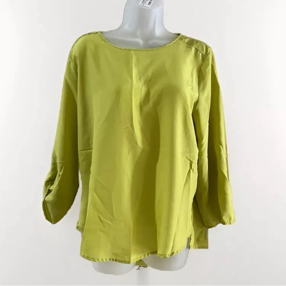 New Nue Options Yellow Green Top Women's Size Large